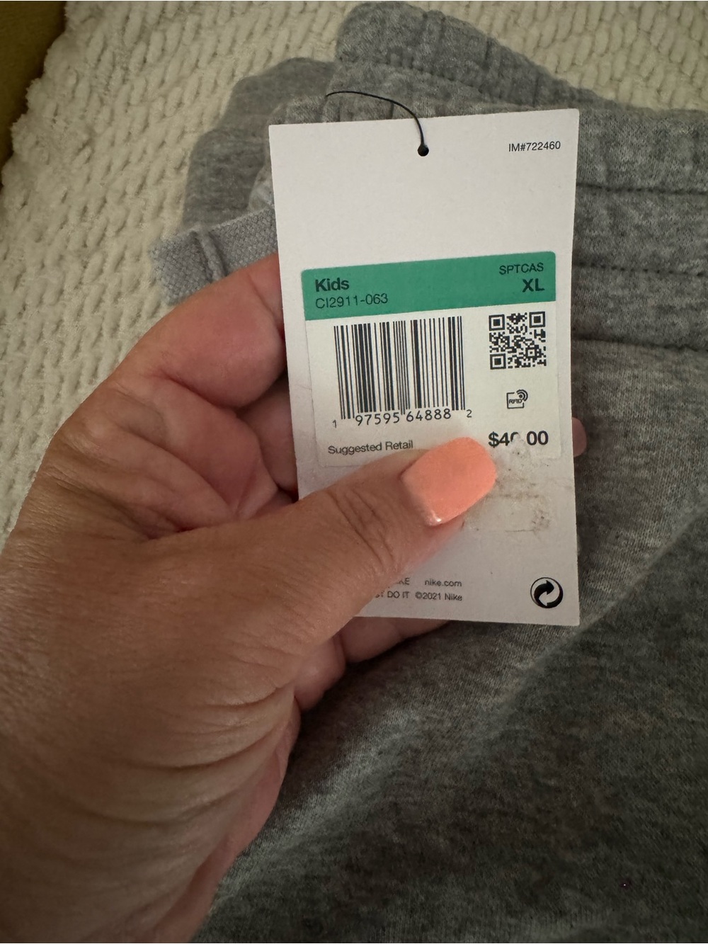 Nike Kids Gray Casual Bottoms